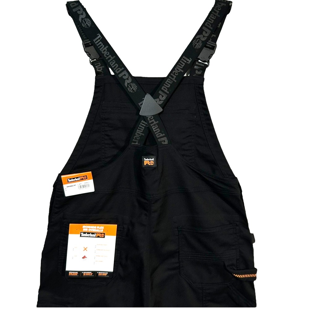 Timberland PRO Men's Ironhide Flex Bib Overalls Size XL (45X30")‎ Black Workwear - Picture 6 of 12